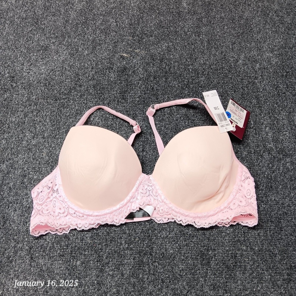 NWT Donna Loren Bra Women 38B Pink Underwired Lightly Padded With‎ Lace